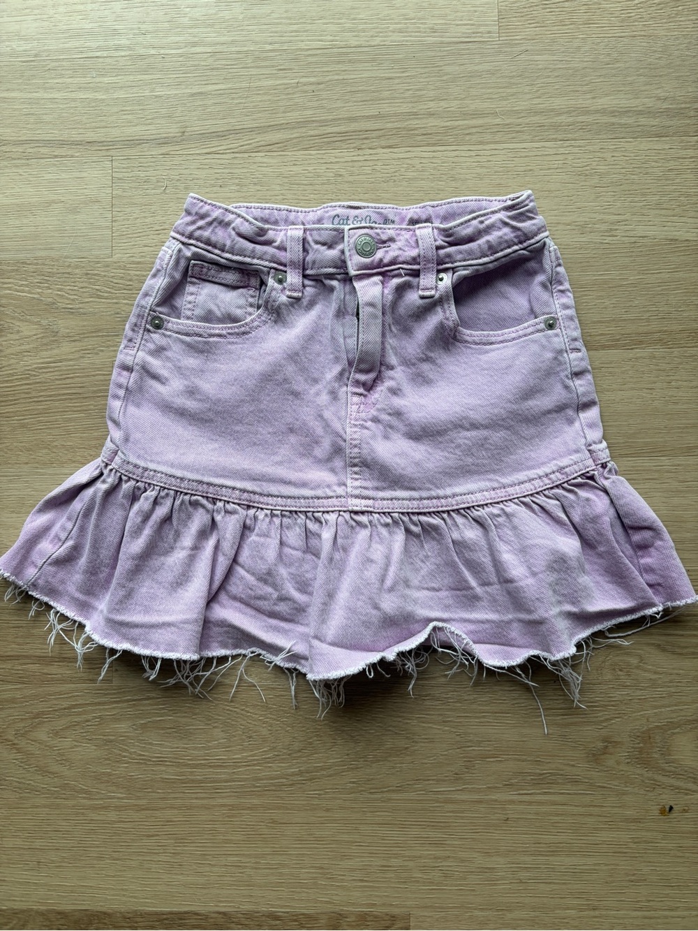 Cat & Jack Pastel Purple Ruffle Denim Skirt
